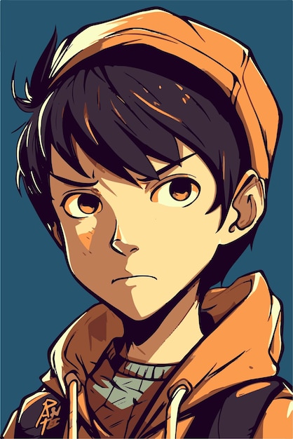 jovem desenho de ilustração vetorial de personagem de estilo anime Manga Anime Boy