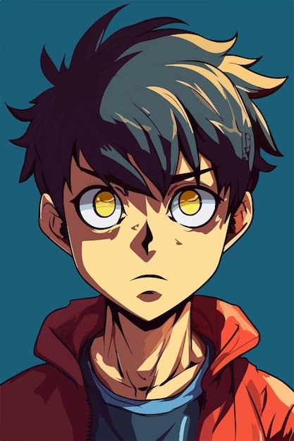 jovem desenho de ilustração vetorial de personagem de estilo anime Manga Anime Boy