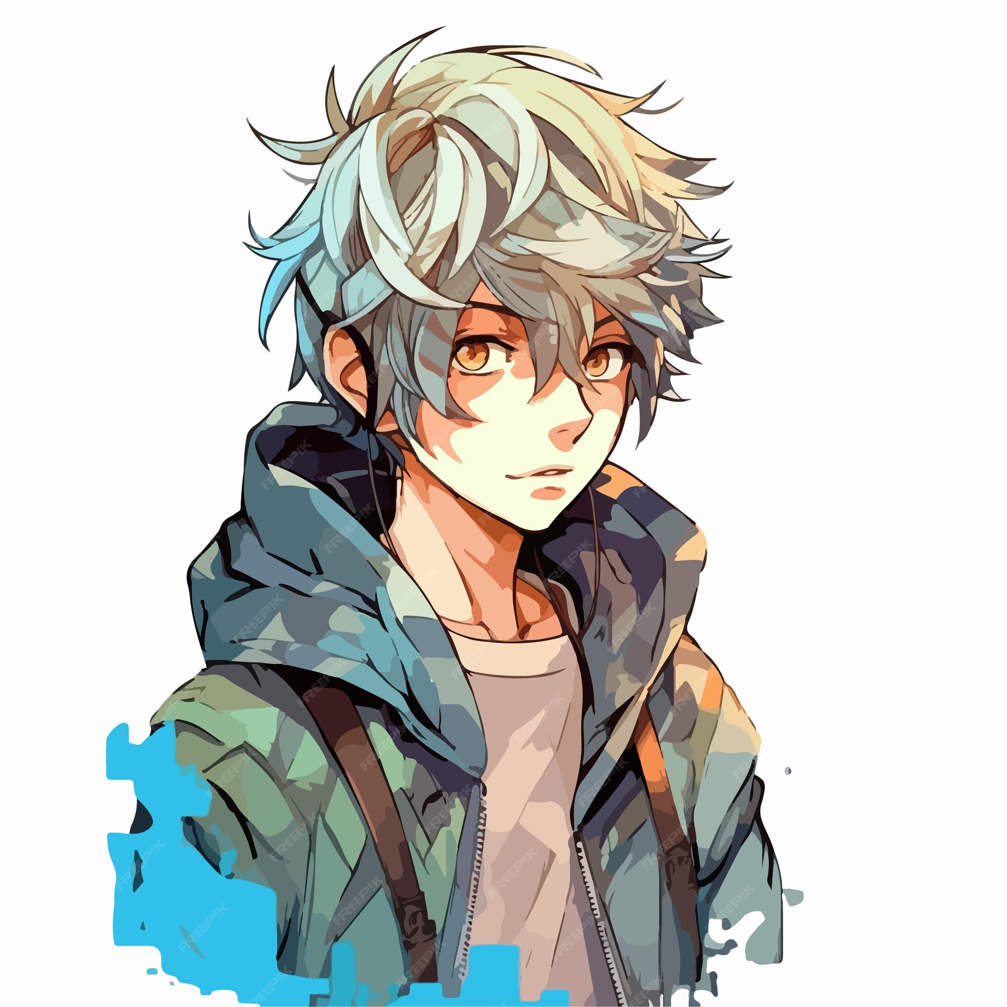 Jovem desenho de ilustração vetorial de personagem de estilo anime manga  anime boy