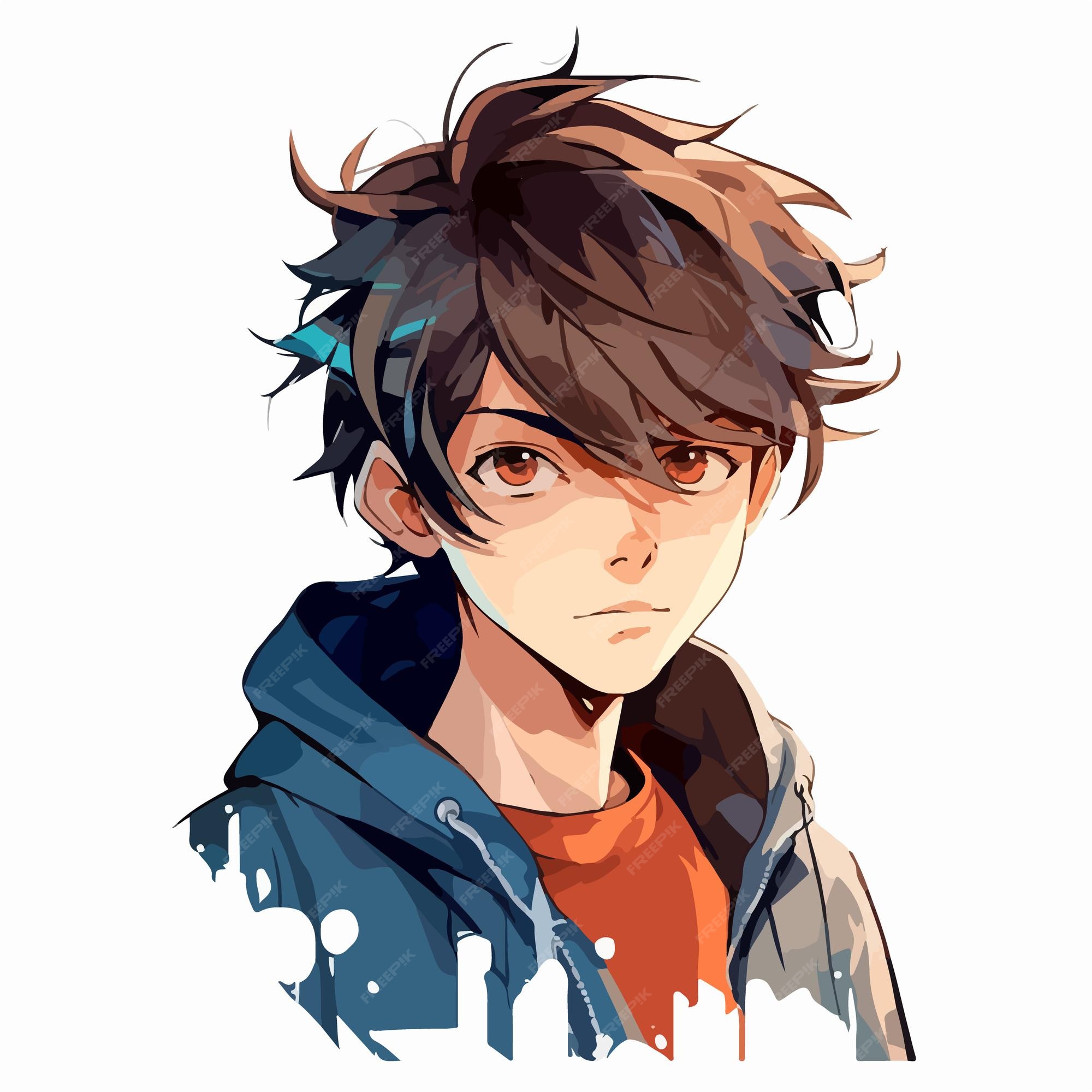 Jovem desenho de ilustração vetorial de personagem de estilo anime manga  anime boy