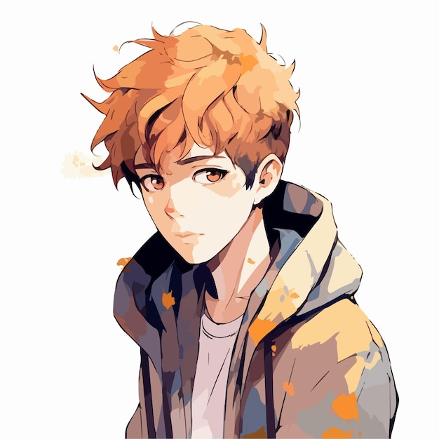 Jovem desenho de ilustração vetorial de personagem de estilo anime manga anime boy