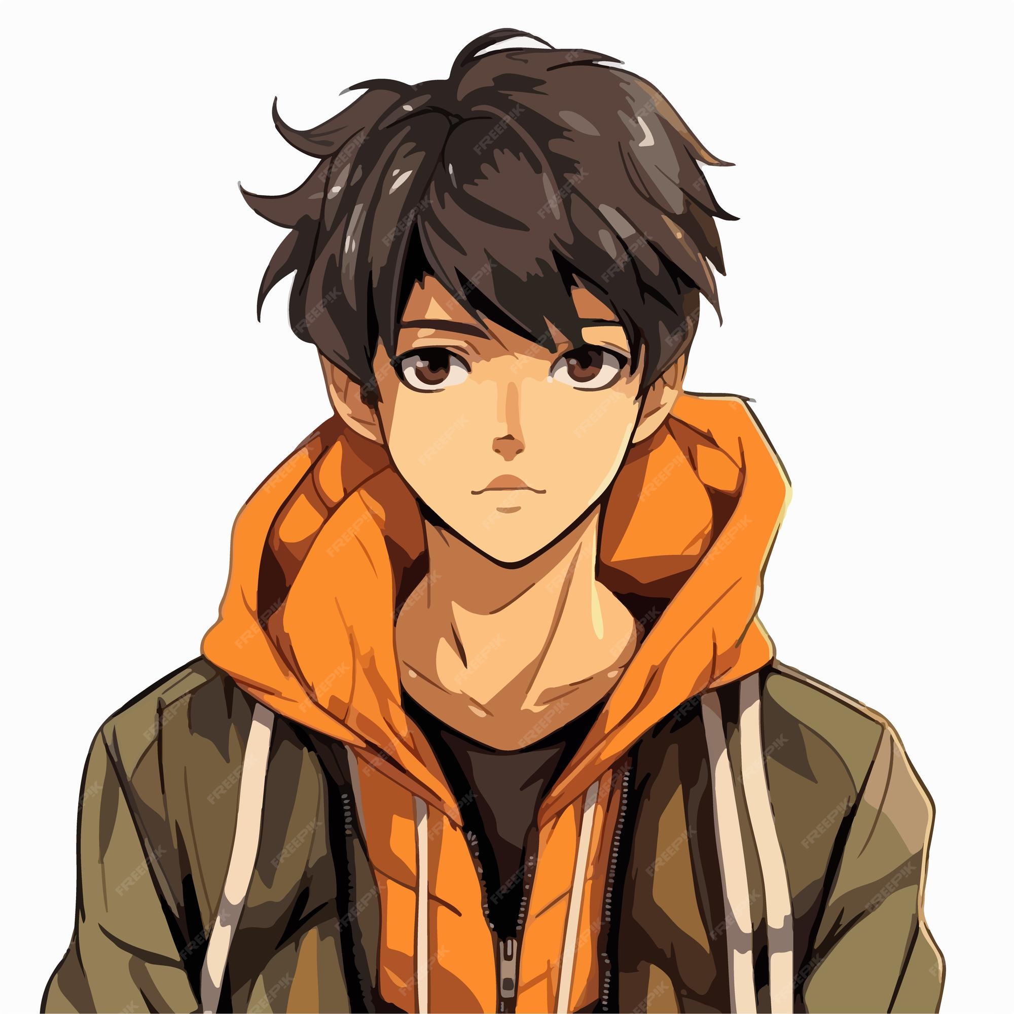 Jovem desenho de ilustração vetorial de personagem de estilo anime manga  anime boy