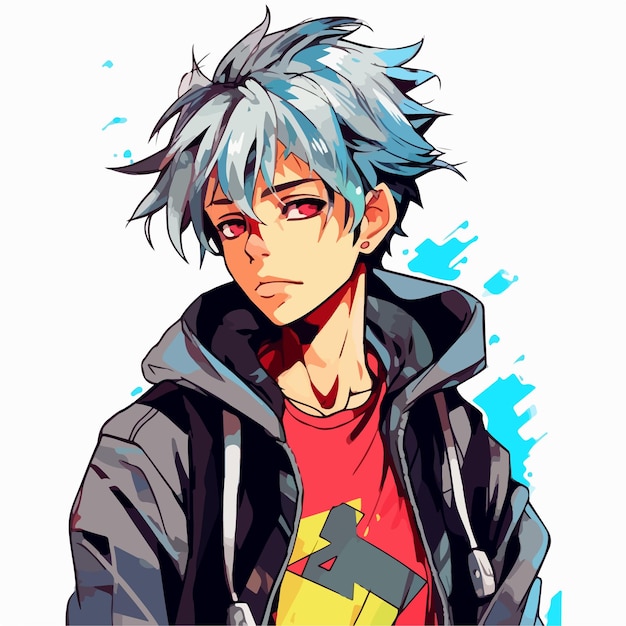 Anime Young Male Isolated Icon imagem vetorial de djv© 605615544