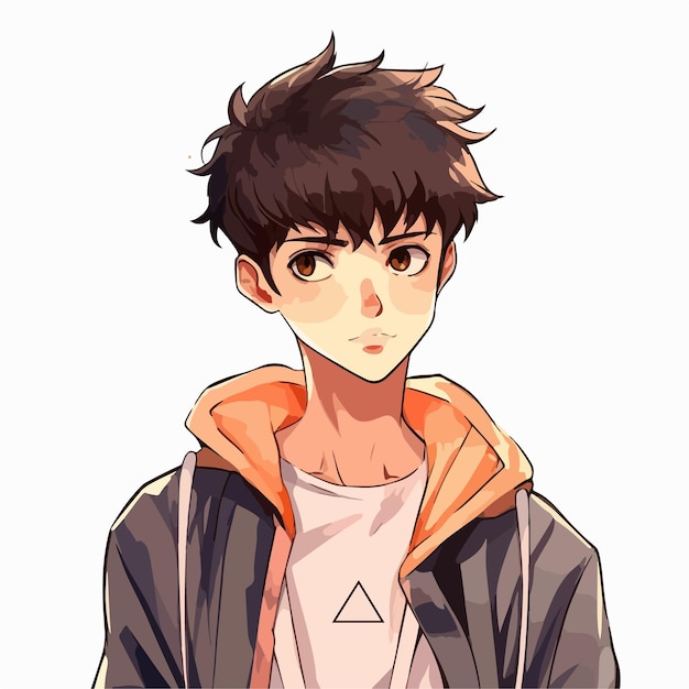 Jovem desenho de ilustração vetorial de personagem de estilo anime manga  anime boy