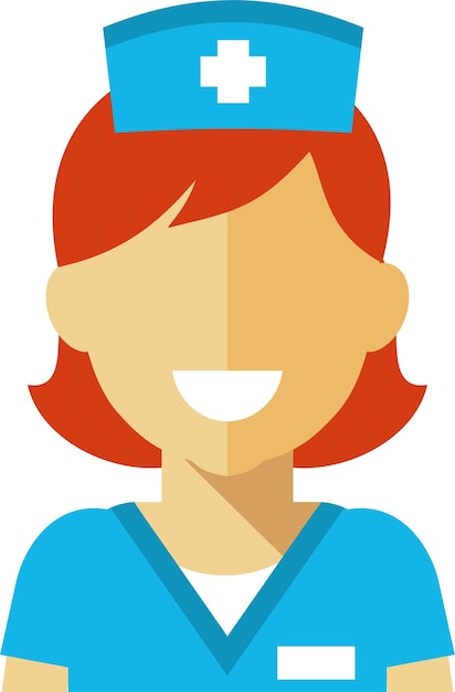 Jovem Enfermeira Doutor Mulher em Uniforme Médico Estilo Plato Ícone Avatar Retrato Face