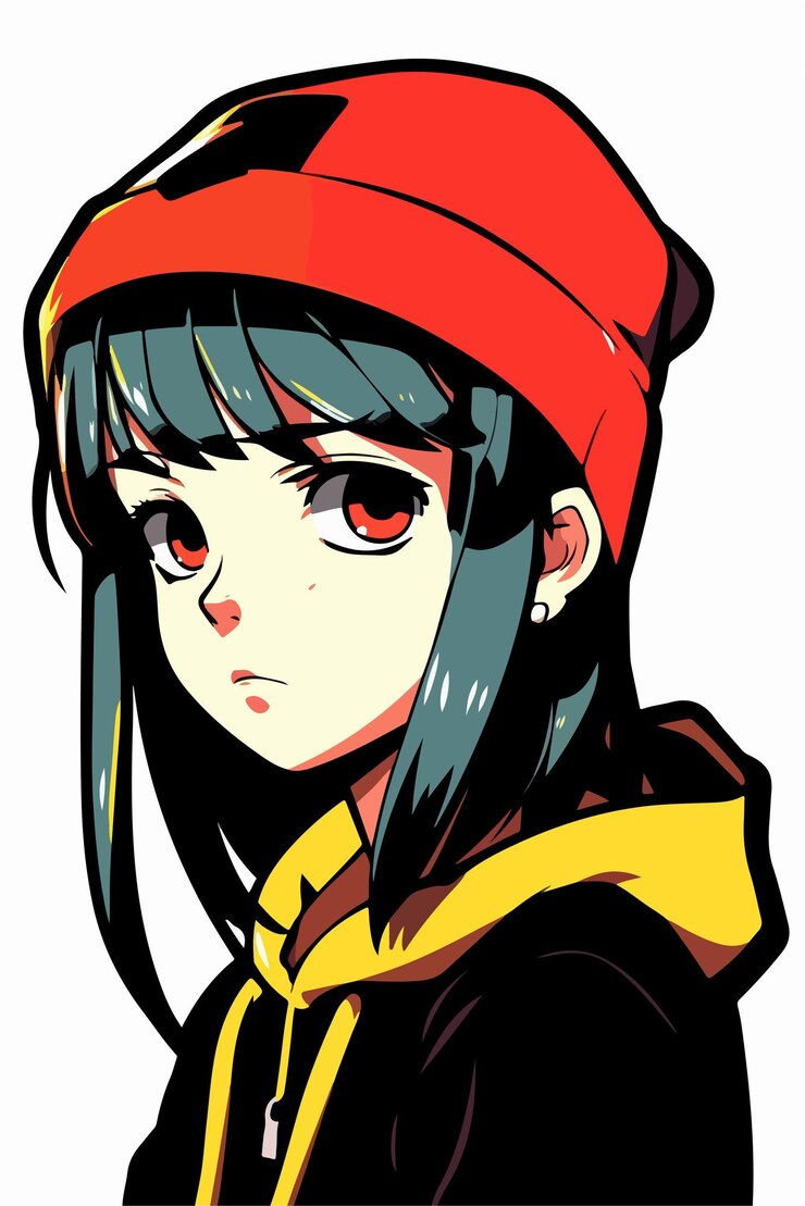 Vetor jovem garota estilo anime personagem ilustração vetorial design garota manga anime
