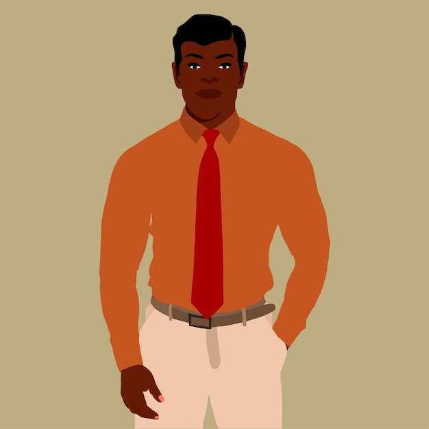 Jovem homem preto elegante em vetor de estilo elegante