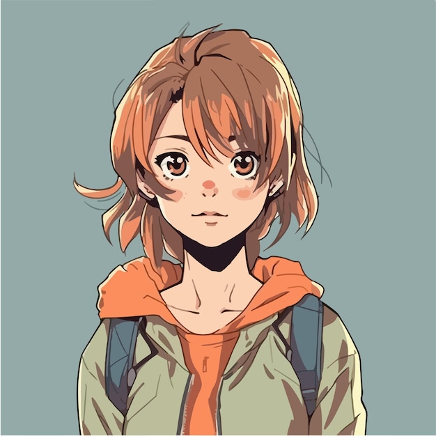 jovem linda garota estilo anime personagem ilustração vetorial design Manga Anime girl Faces Cartoon