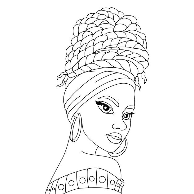 Vetores e ilustrações de Mulher africana colorir para download gratuito