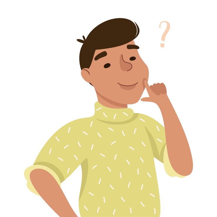 Vetor jovem resolvendo quebra-cabeça em sua cabeça pensando e descobrindo algo a partir de uma ilustração vetorial de meio comprimento