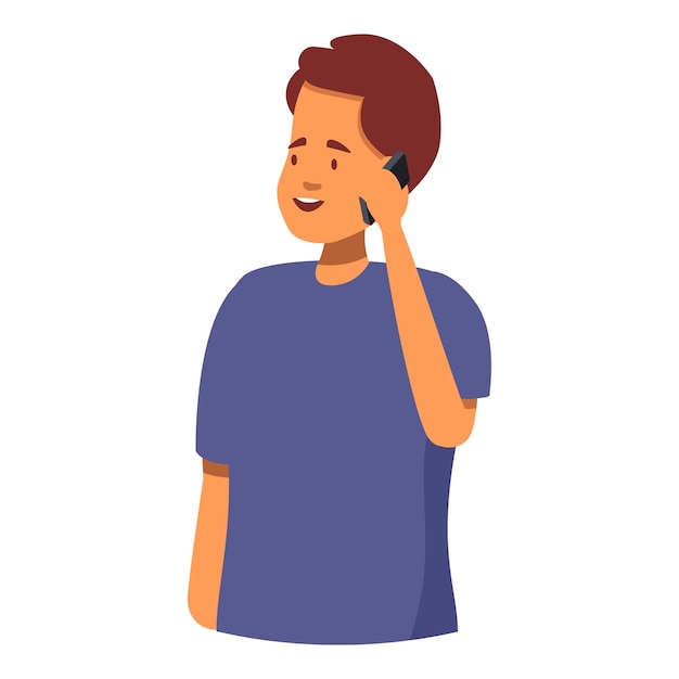 Jovem sorrindo e falando no smartphone