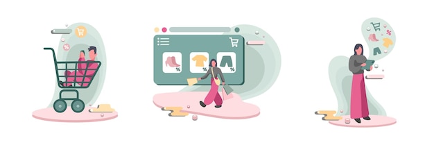 Jovens que escolhem mercadorias ao fazer compras online