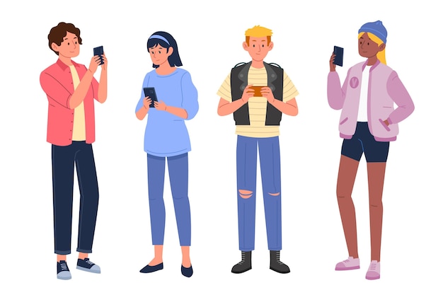 Jovens viciados em smartphones