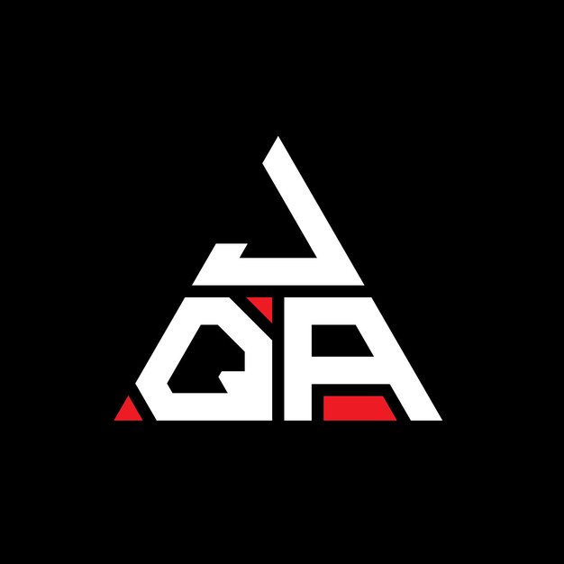 JQA triângulo letra logotipo design com forma de triângulo JQA logotipo triângulo design monograma JQA vector triângulo logotipo modelo com cor vermelha JQA logótipo triangular simples elegante e luxuoso logotipo