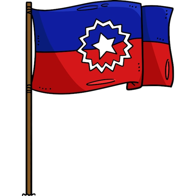 Juneteenth flag cartoon clipart a cores