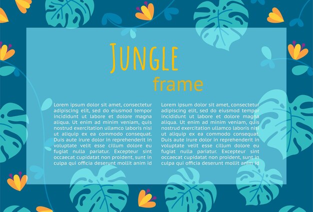 Jungle frame design para apresentações e folhetos readymade horizontal design