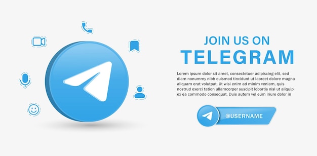 Vetor junte-se ou siga-nos no fundo do logotipo do telegram para banners de logotipos de mídia social e ícones de notificação