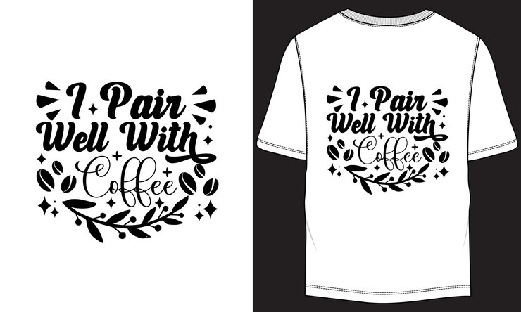 Vetor junto com café, tipografia, design de camiseta.