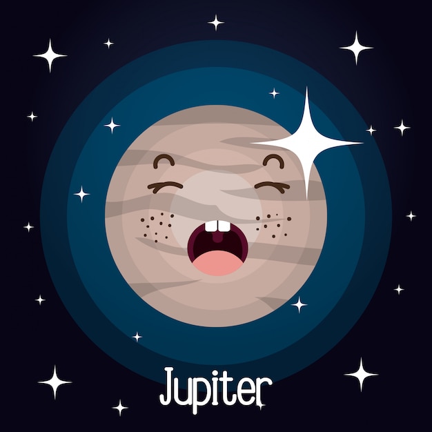 Júpiter planeta personagem espaço fundo