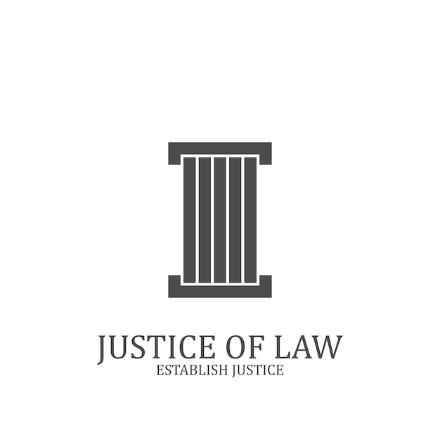 Vetor justiça escalas direito tribunal advogado design de modelo de ilustração vetorial ícone legal