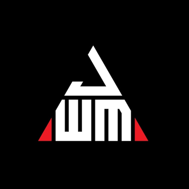 JWM triângulo letra logotipo design com forma de triângulo JWM logotipo triângulo design monograma JWM vector triângulo logotipo modelo com cor vermelha JWM logótipo triangular simples elegante e luxuoso logotipo