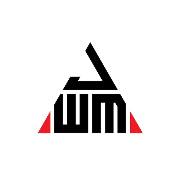 JWM triângulo letra logotipo design com forma de triângulo JWM logotipo triângulo design monograma JWM vector triângulo logotipo modelo com cor vermelha JWM logótipo triangular simples elegante e luxuoso logotipo