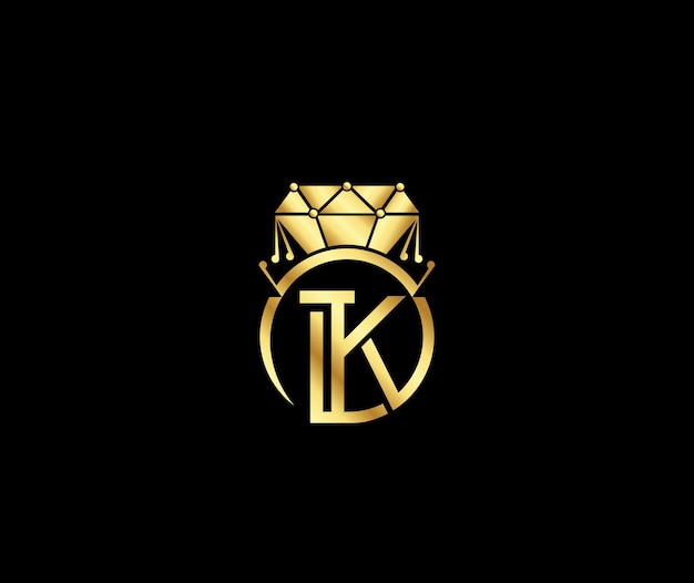 Vetor k letter creative diamond luxo moderno logotipo design empresa conceito