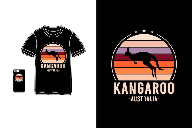 Kangaroo austrália, t-shirt mercadoria siluet tipografia