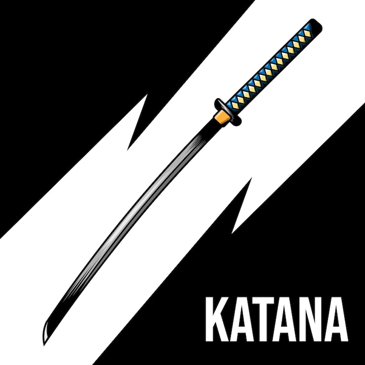 Vetor katana espada samurai arma arte vetorial