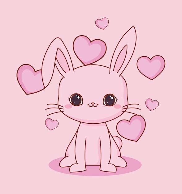 Kawaii animais e design de amor