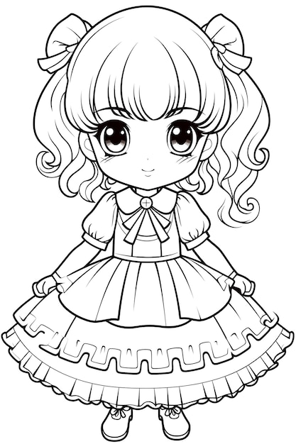 Kawaii página de coloração