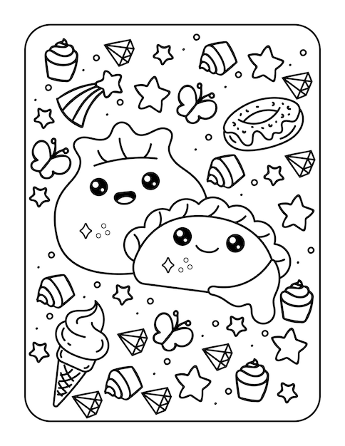 Kawaii para colorir para crianças