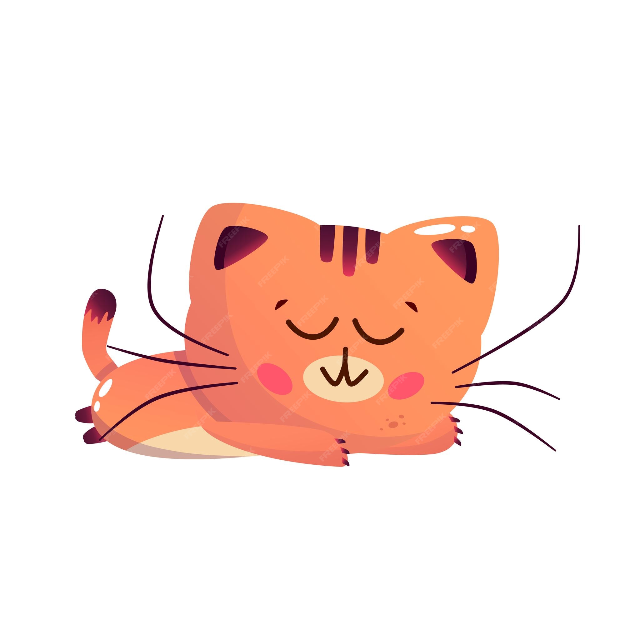 Desenho Animado De Gato Fofo Isolado Emoji Ilustração do Vetor