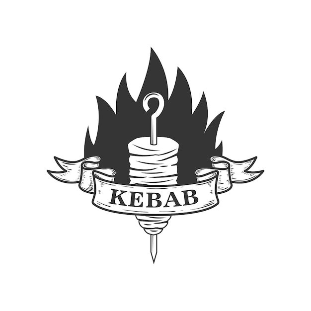 Kebab. elemento para o logotipo, etiqueta, emblema, sinal. ilustração