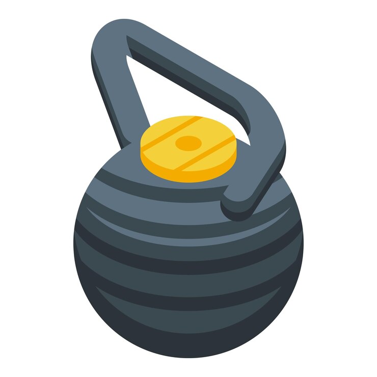 Vetor kettlebell pesado com alça para treinamento de fitness cruzado