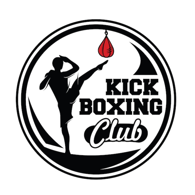 Kick boxing e artes marciais logotipo