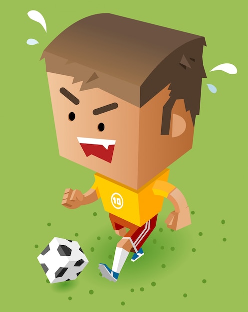 Vetor kid playing soccer