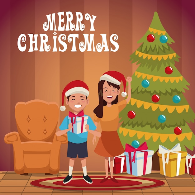 Kids in chrismtas cartoon