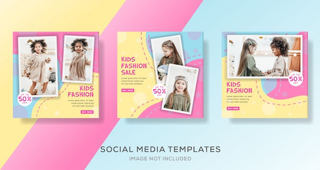 Kids store banner template post.