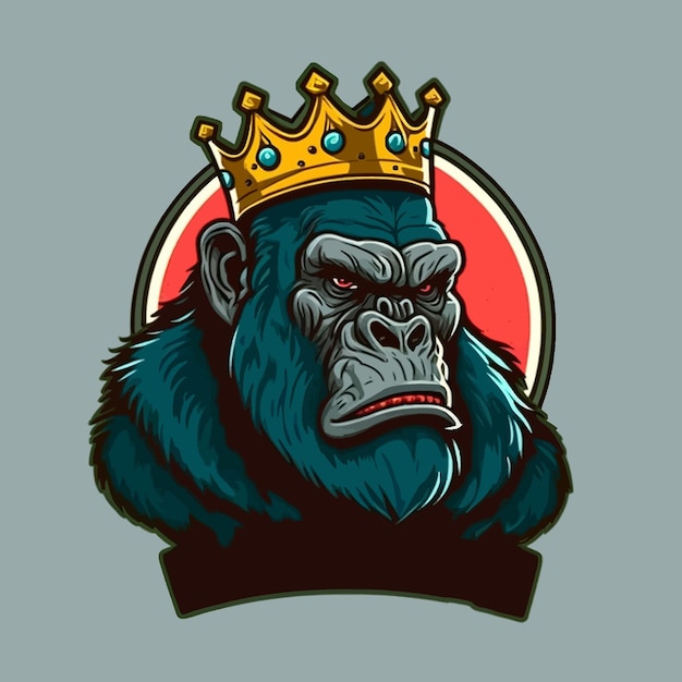 King Gorilla esports, design de mascote, modelo de logotipo de jogos, ilustração