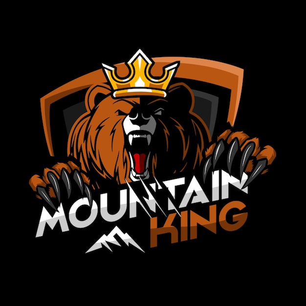 King of Grizzly Bear Esport Mascote