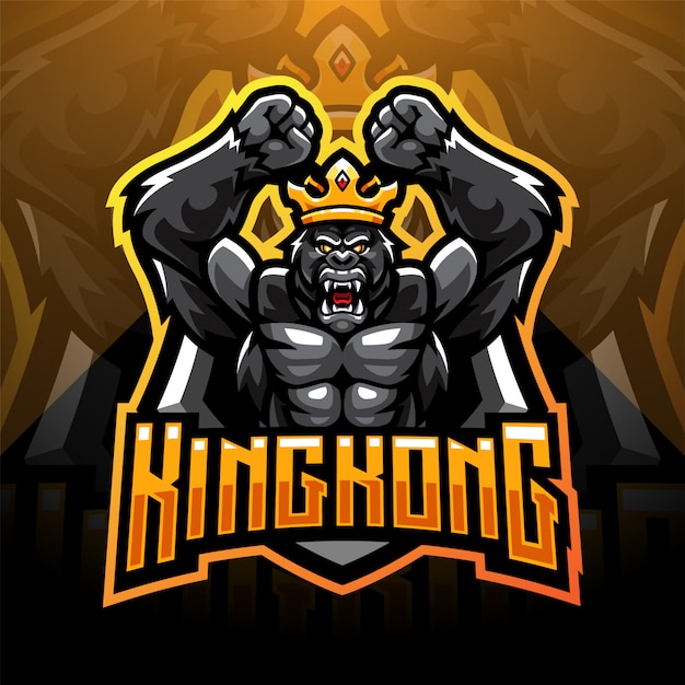 Kingkong esport mascote logotipo design