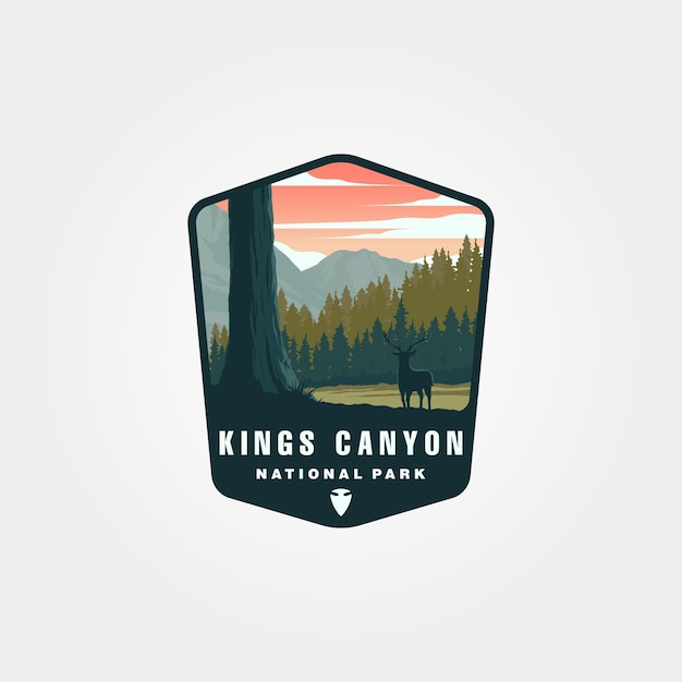 Kings canyon parque nacional logotipo vetor símbolo ilustração design usnp parque nacional design