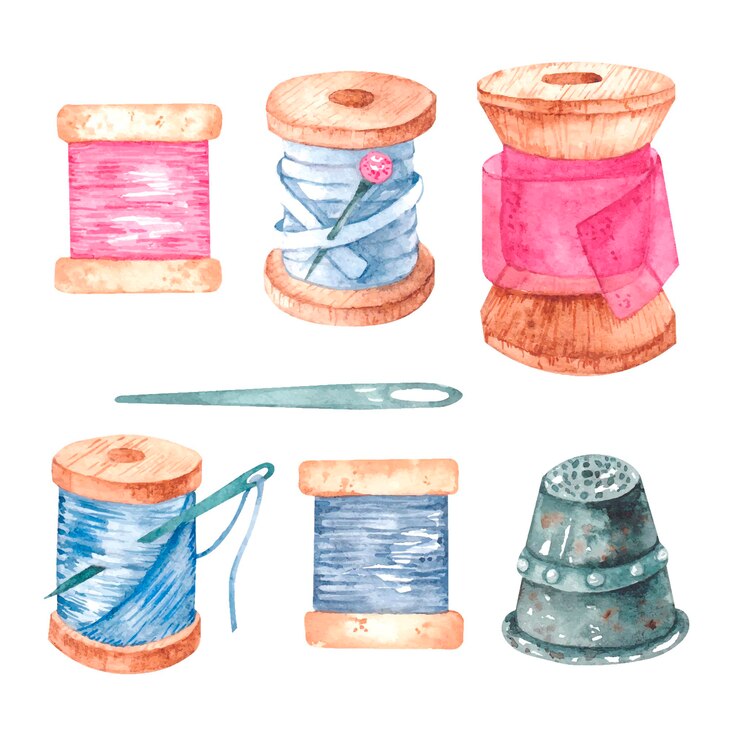 kit de costura aquarela