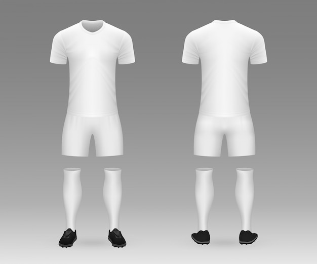 Kit de futebol em branco modelo realista 3d