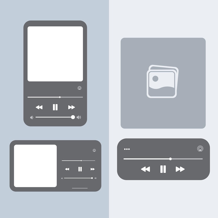 Vetor kit de interface do usuário do music player