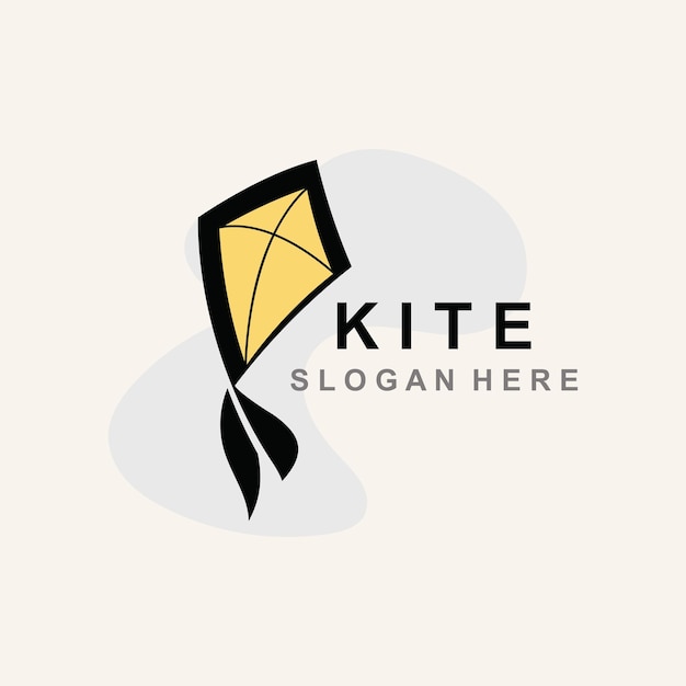 Kite logo design kite de papel voador estilo desenhado à mão e criativo simples e luxuoso vetor logotipo