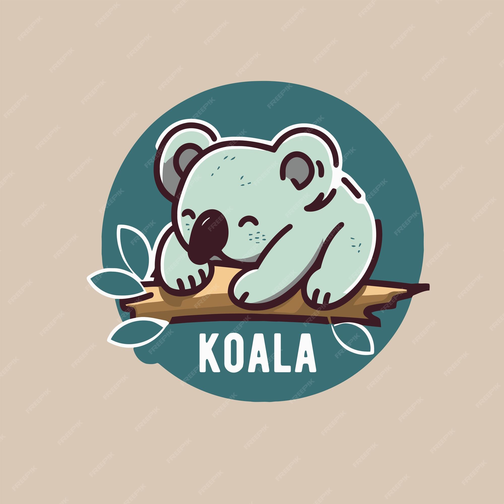 Rosto Bonito De Koala. Ilustração Do Vetor De Retrato Simples De