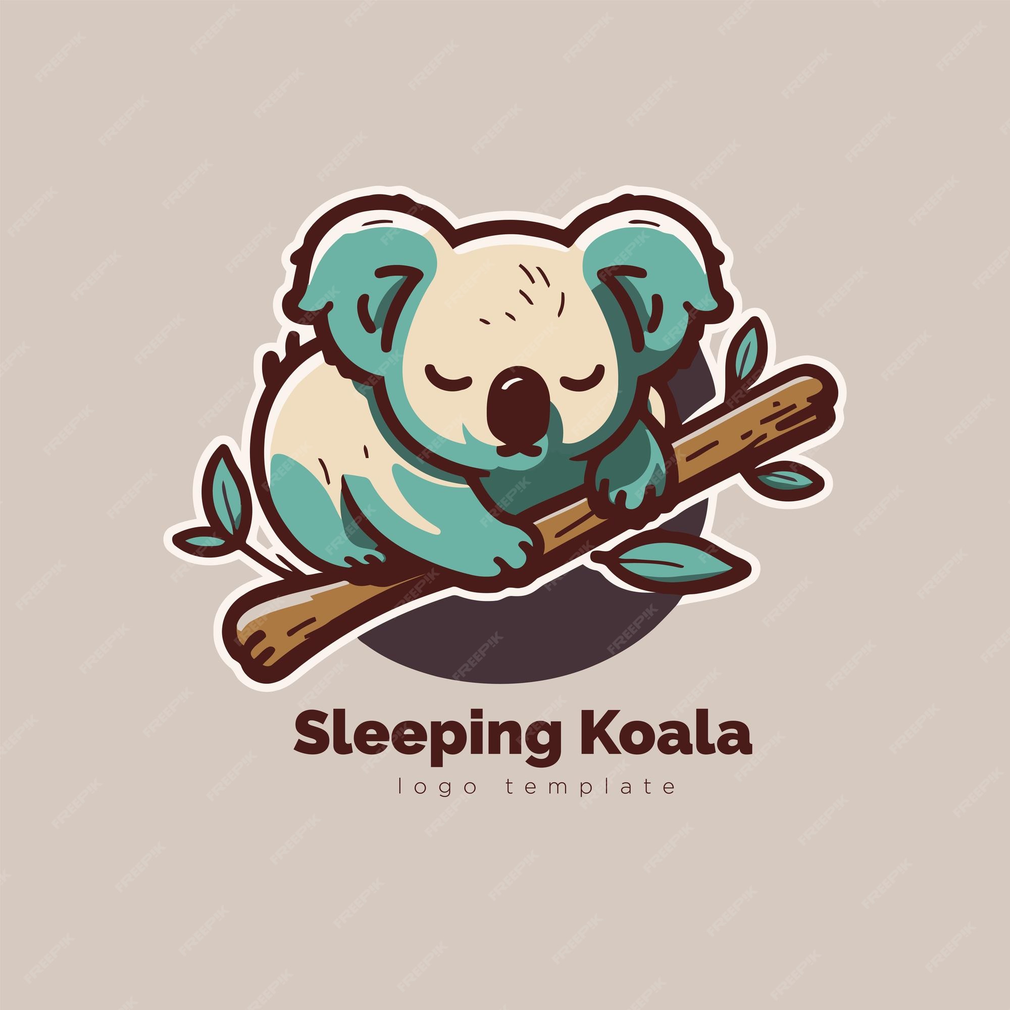 Rosto Bonito De Koala. Ilustração Do Vetor De Retrato Simples De