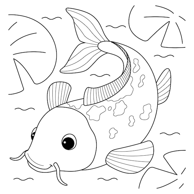 Koi animal coloring page para crianças